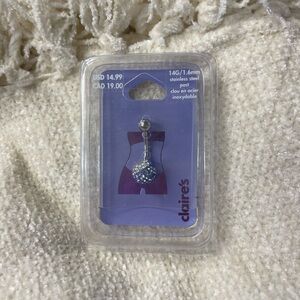 Belly Ring - Light Blue/white